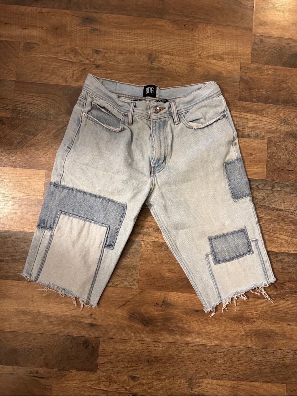 BDG Light Blue Patchwork Men’s Jeans Shorts